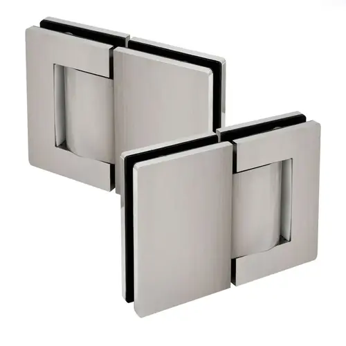 FHC PAN2GBS Panorama Series Self Closing Hydraulic Hinges - Sold In Pairs - Glass to Glass No Hold Open - Brushed Stainless