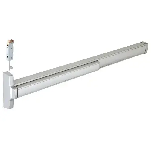 Jackson 312085L47628 Model Concealed Vertical Rod Panic Exit Device Dual Point Latching With Top Latch And Bottom Hex Bolt Left Hand Reverse Bevel Type Aluminum Finish