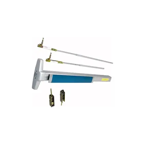 Von Duprin 3347A-EO-628-48 Narrow Stile CVR Concealed Vertical Rod Exit Device, Exit Only No Trim, 48" x 84", Hex Dogging, Grade 1, 628/US28 Anodized Aluminum
