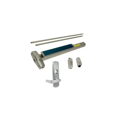 Von Duprin 9827L-NL-630-36-LHR-06 KIT - SVR (Surface Vertical Rod) Smooth Exit Device, 996L-NL-06 Nightlatch Lever Trim (Requires Rim Cylinder), LHR Left Hand Reverse/Reversible Handing, (Snap Ring Tool Needed), 36" x 84", Hex Dogging, Grade 1, 630/US32D Stainless Steel