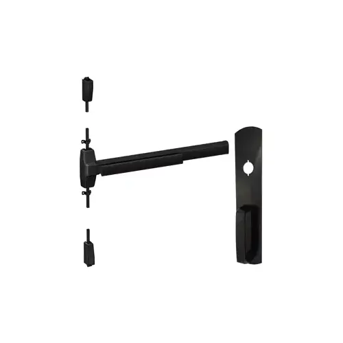 Von Duprin 9827NL-711-36 KIT - SVR (Surface Vertical Rod) Smooth Exit Device, 990 Nightlatch Trim (Requires Rim Cylinder), 36" x 84", Hex Dogging, Grade 1, 711/US19 Black