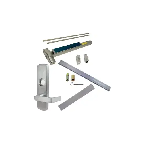 Von Duprin LD-9827L-626-48-RHR-06 KIT - LD (Less Dogging), SVR (Surface Vertical Rod) Smooth Exit Device, 996L-06 Lever Trim (Requires Rim Cylinder), RHR Right Hand Reverse/Reversible Handing, (Snap Ring Tool Needed), 48" x 84", Grade 1, 626/US26D Satin Chrome