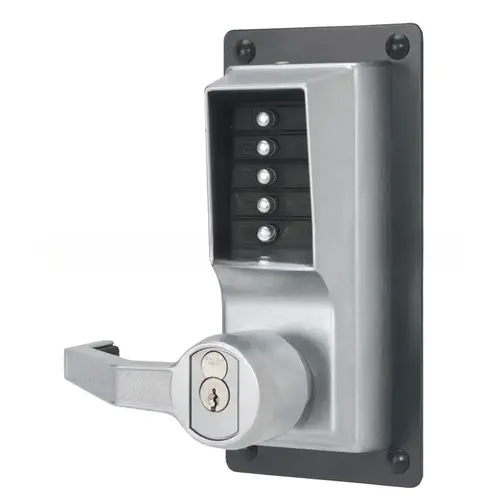Simplex LLP1020C26D Left Hand Mechanical Pushbutton Exit Trim Lever Lock with Key Override, Corbin Prep Satin Chrome Finish