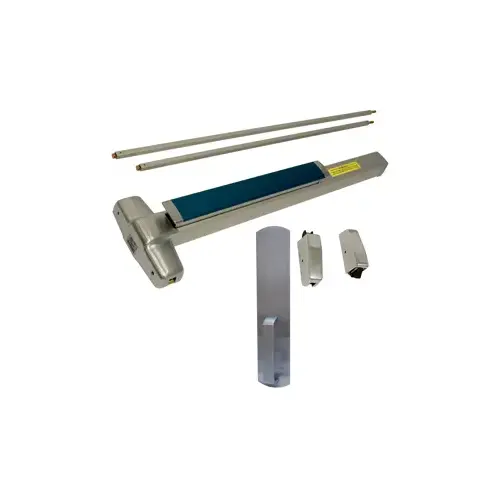 Von Duprin 9827DT-F-626-48 KIT - Fire-Rated (No Dogging), SVR (Surface Vertical Rod) Smooth Exit Device, 990 Dummy Pull Trim, 48" x 84", Grade 1, 626/US26D Satin Chrome