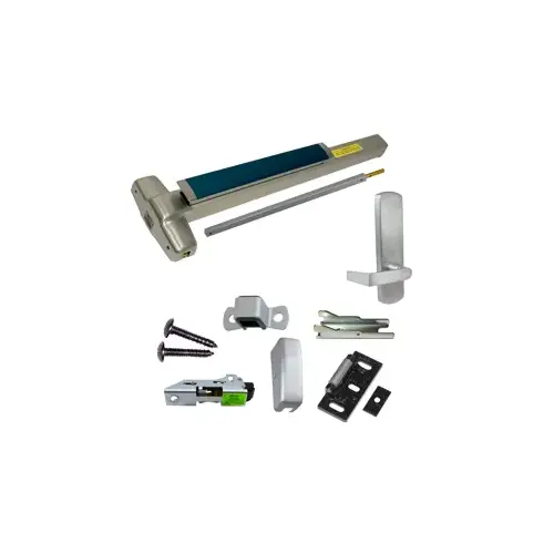 Von Duprin 9827L-DT-630-48-LBR-LHR-06 KIT - SVR (Surface Vertical Rod) Smooth Exit Device, 996L-DT-06 Dummy Lever Trim, LHR Left Hand Reverse/Reversible Handing, (Snap Ring Tool Needed), Less Bottom Rods, 48" x 84", Hex Dogging, Grade 1, 630/US32D Stainless Steel