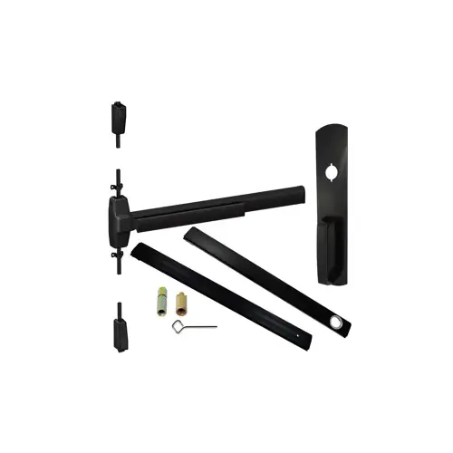 Von Duprin CD-9827NL-711-48 KIT - CD (Cylinder Dogging, Requires 1-1/4" Mortise Cylinder), SVR (Surface Vertical Rod) Smooth Exit Device, 990 Nightlatch Trim (Requires Rim Cylinder), 48" x 84", Grade 1, 711/US19 Black