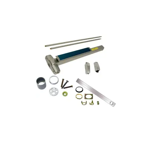 Von Duprin CD-9827NL-OP-630-36 KIT - CD (Cylinder Dogging, Requires 1-1/4" Mortise Cylinder), SVR (Surface Vertical Rod) Smooth Exit Device, 110MD-NL-OP Nightlatch Trim (Requires Rim Cylinder), 36" x 84", Grade 1, 630/US32D Stainless Steel
