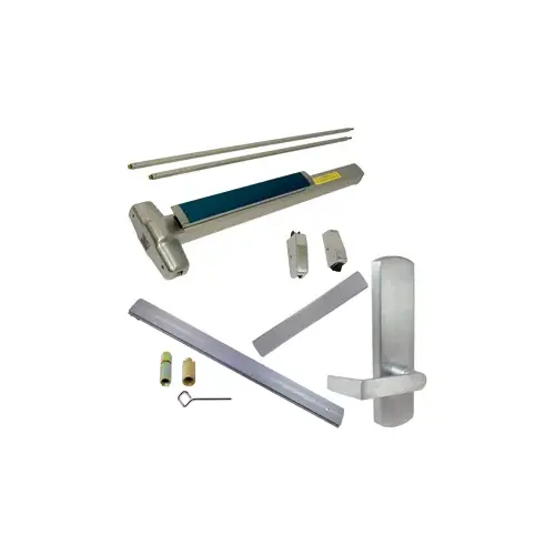 Von Duprin LD-9827L-BE-626-48-LHR-06 KIT - LD (Less Dogging), SVR (Surface Vertical Rod) Smooth Exit Device, 996L-BE-06 Passage Lever Trim, LHR Left Hand Reverse/Reversible Handing, (Snap Ring Tool Needed), 48" x 84", Grade 1, 626/US26D Satin Chrome