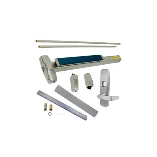 Von Duprin LD-9827L-NL-626-36-RHR-06 KIT - LD (Less Dogging), SVR (Surface Vertical Rod) Smooth Exit Device, 996L-NL-06 Nightlatch Lever Trim (Requires Rim Cylinder), RHR Right Hand Reverse/Reversible Handing, (Snap Ring Tool Needed), 36" x 84", Grade 1, 626/US26D Satin Chrome