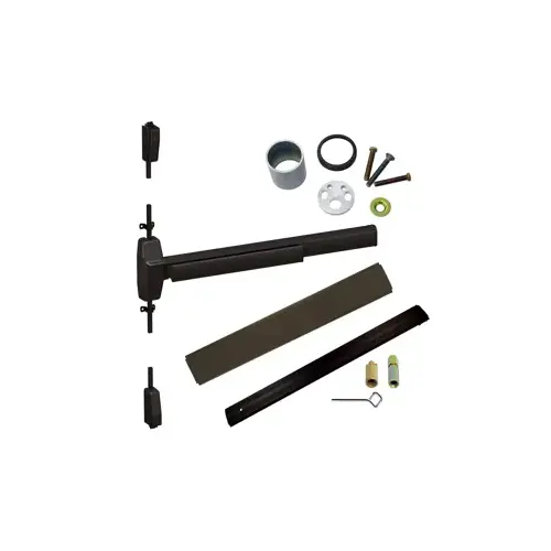 Von Duprin LD-9827NL-OP-710-48 KIT - LD (Less Dogging), SVR (Surface Vertical Rod) Smooth Exit Device, 110MD-NL-OP Nightlatch Trim (Requires Rim Cylinder), 48" x 84", Grade 1, 710/US11P Dark Bronze