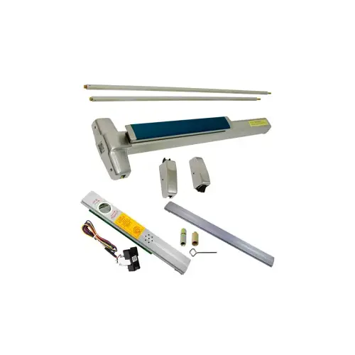 Von Duprin RX-9827EO-626-36-ALK KIT - Alarmed (Requires 1-1/4" Mortise Cylinder), RX (Request to Exit Switch), SVR (Surface Vertical Rod) Smooth Exit Device Only, No Trim, 36" x 84", Grade 1, 626/US26D Satin Chrome