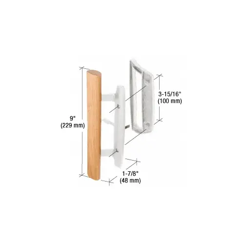 CRL C1204 Wood/White Mortise - Style Handle 3-15/16" Screw Holes