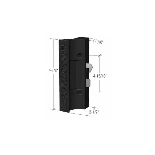 CRL C1216 Black Sliding Glass Door Handle Surface Mount with Hook Latch