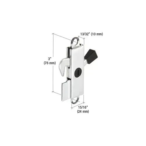 CRL E2105 Stamped Aluminum 13/32" Wide Sliding Glass Door Lever Lock