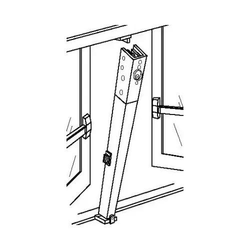 Von Duprin 4954287 7' 2" Steel Mullion with 299 Strike Prep, Lacquer Sprayed Aluminum Finish