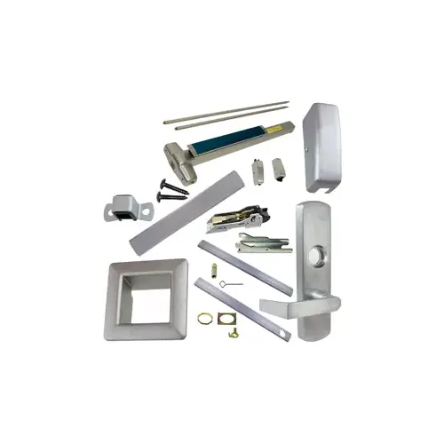 Von Duprin LD-9827L-NL-626-48-LBR-LHR-06 KIT - LD (Less Dogging), SVR (Surface Vertical Rod) Smooth Exit Device, 996L-NL-06 Nightlatch Lever Trim (Requires Rim Cylinder), LHR Left Hand Reverse/Reversible Handing, (Snap Ring Tool Needed), Less Bottom Rods, 48" x 84", Grade 1, 626/US26D Satin Chrome