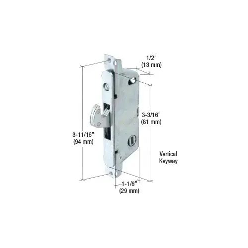 Adams Rite E2009 1/2" Wide Round End Face Plate Mortise Lock for Doors- Vertical Keyway