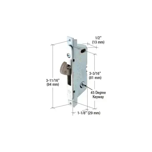 Adams Rite E2119 1/2" Wide Round End Face Plate Mortise Lock with Automatic Latching for Doors