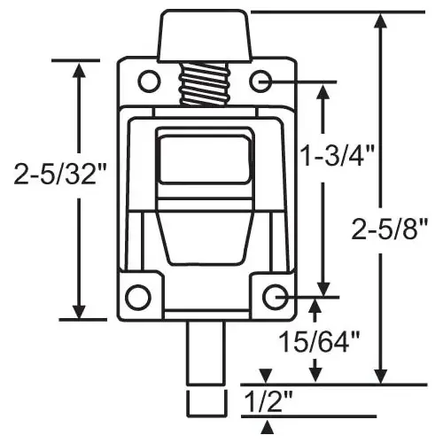Brixwell 16-211-3 Wingless Patio Door Lock White