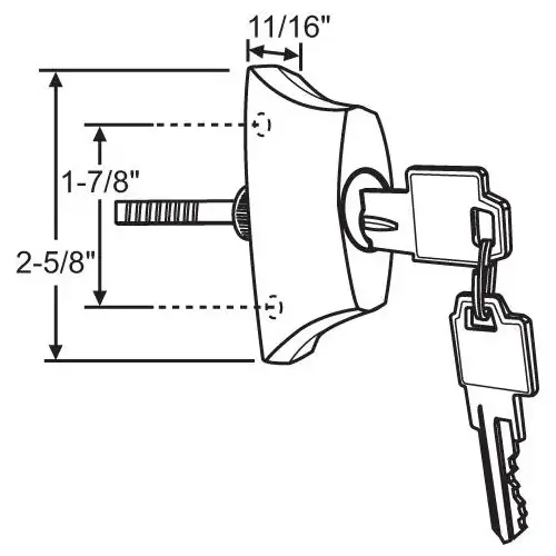 Brixwell 16-323bl Key Cylinder and Housing Black