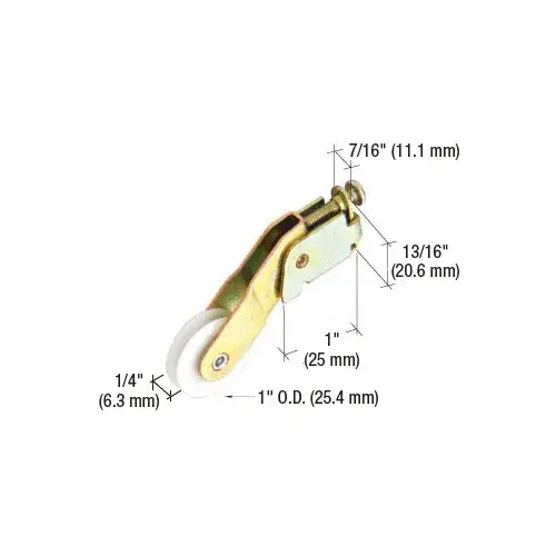 CRL B721 1" Nylon Ball Bearing Center Groove Sliding Screen Door Spring Tension Roller for Peachtree Doors
