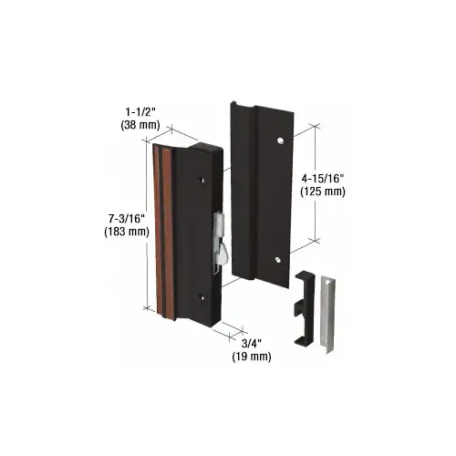 CRL C1001 Black Standard Profile Hook-Style Surface Mount Handle 4-15/16" Screw Holes