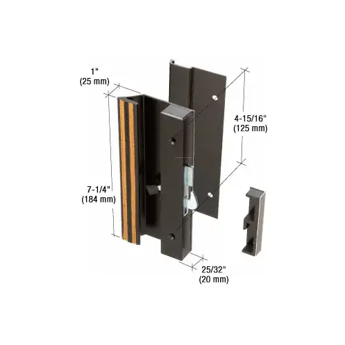 CRL C1007 Black Low Profile Hook Style Surface Mount Handle 4-15/16" Screw Holes