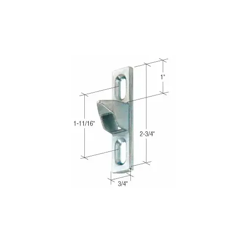 CRL E2082 Chrome 1/2" Wide Lock Keeper With 1-11/16" Screw Holes