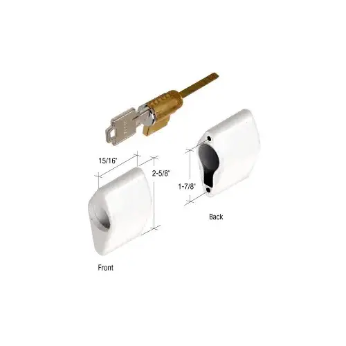 CRL E2144 White Key Cylinder Housing Kit with 1-7/8" Screw Holes