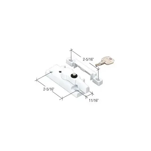 CRL F2624 White Keyed Sash Lock with Lugs