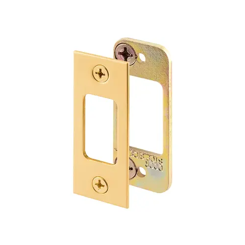 FHC E2479 Deadbolt Strike - 2 Piece - High Security - 1/8" Heavy Gauge Steel - Brass Plated Set (Single Pack)