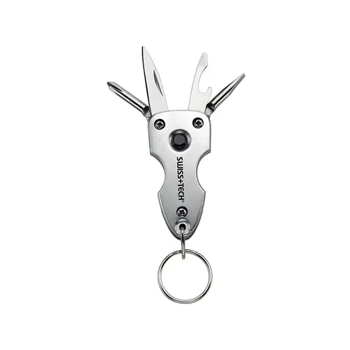 FHC ST60300 Key Ring Multi-Tool With Led Flashlight - 7-In-1 Tools - Use For Auto