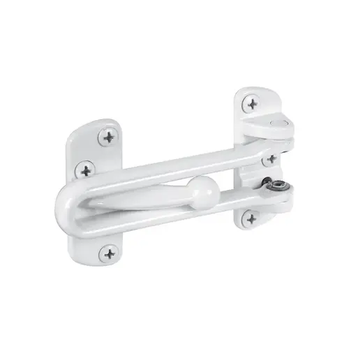 FHC U9902 Swing Bar Lock For Hinged Swing-In Doors - 3-7/8" Bar Length - Diecast Zinc Construction With A White Finish (Single Pack)