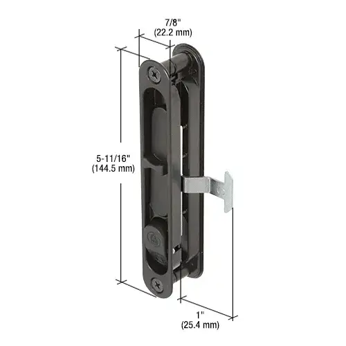 Prime-Line A202 Black Sliding Screen Door Latch and Pull with 5-11/16" Screw Holes