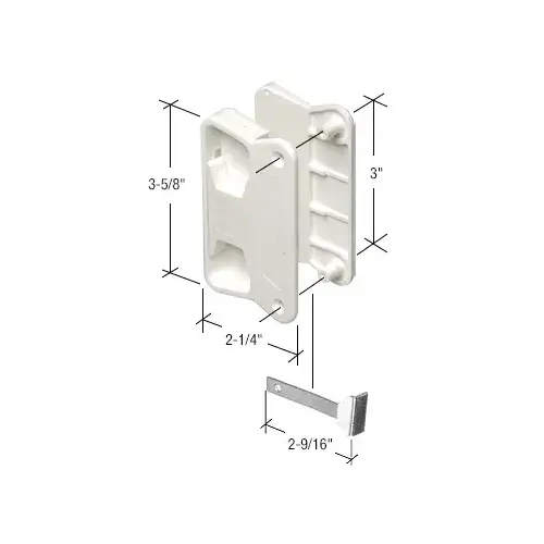 Prime-Line A212 White Screen Door Latch and Pull with 3" Screw Holes for Superior Aluminum Doors