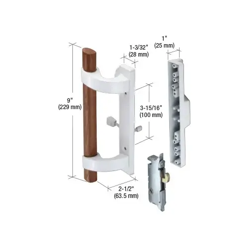Prime-Line C1219 White Sliding Glass Door Handle with Mortise Lock