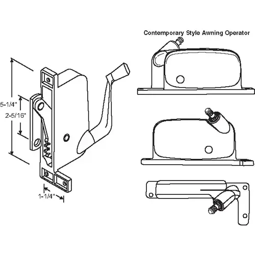 Brixwell 41-3339prb D Awning Operator Bronze awO-034-RH-Bz