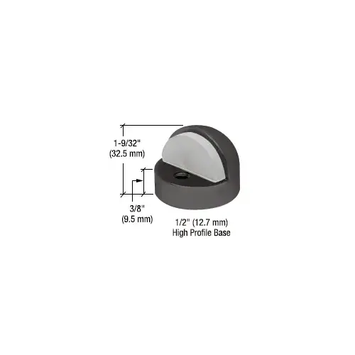 CRL DL2502DU Bronze Zinc Diecast Floor Mounted High Profile 3/8" Base Dome Stop