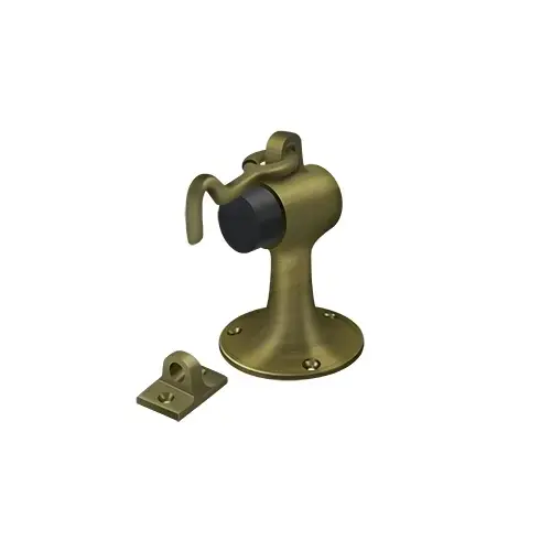 Deltana SAHF358U5 Floor Mount Bumper w/ Holder, Solid Brass in Antique Brass