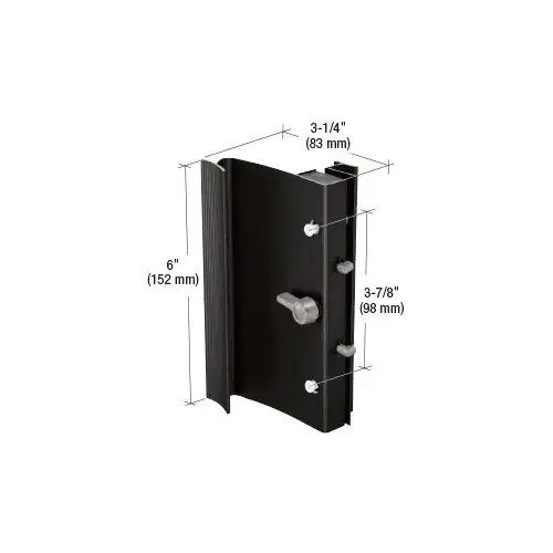 Prime-Line C1015 Black Hook-Style Surface Mount Handle 3-7/8" Screw Holes for Ador/HiLite Doors