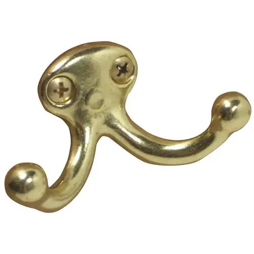 Schlage 582A3 Robe Hook, Aluminum, Brass