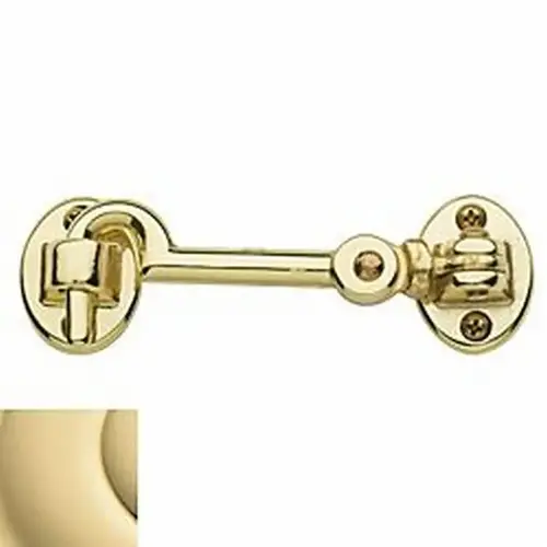 Baldwin 0951031 3-1/2" Swivel Cabin Door Hook Unlacquered Brass Finish
