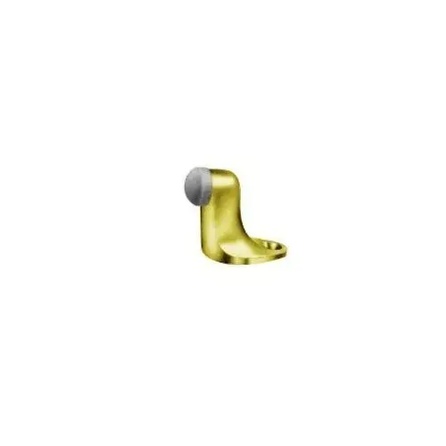 Baldwin 4510031 Gooseneck Floor Bumper Unlacquered Brass Finish