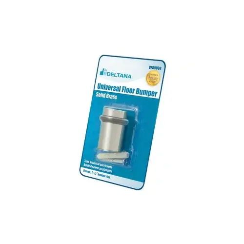 Deltana UFB5000BP15 Universal Floor Bumper Blister Pack 2", Solid Brass in Brushed Nickel