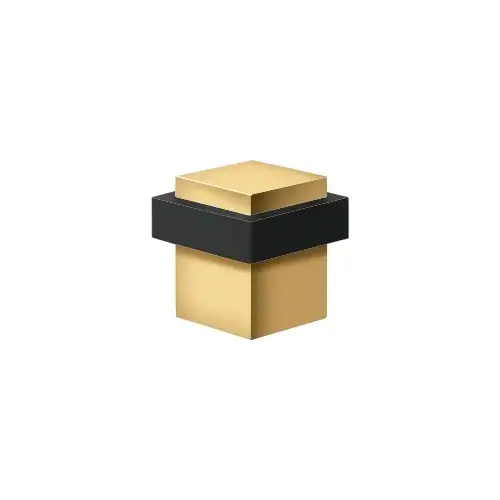 Deltana UFBS138CR003 Square Universal Floor Bumper 1-3/8", Solid Brass in PVD Polished Brass