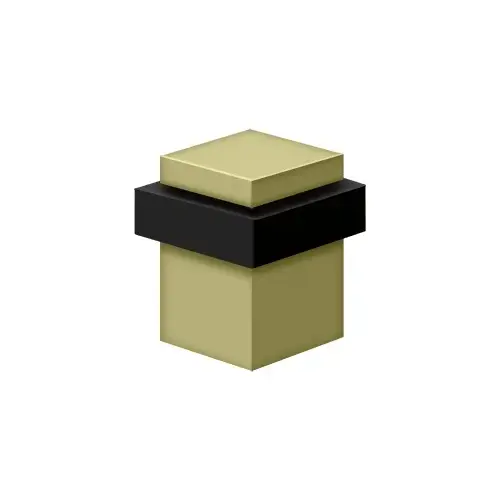 Deltana UFBS25U3-UNL Square Universal Floor Bumper 2-1/2", Solid Brass in Unlacquered Brass