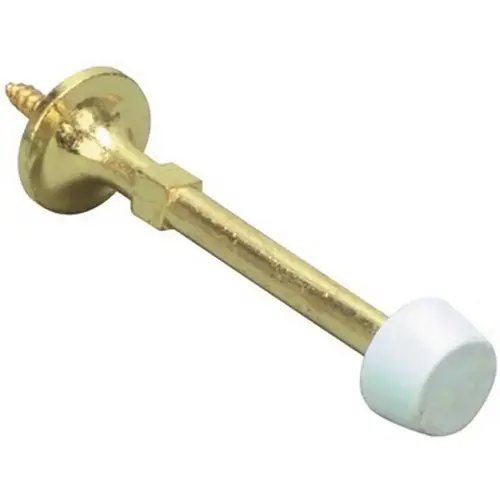 National Brand Alternative 2489442 4 in. Brass Rigid Door Stop - pack of 10