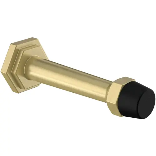 National Hardware N830-532 Door Stop Powell 5/8" W X 3-19/32" L Zinc Brushed Gold Gold Mounts to door a Brushed Gold