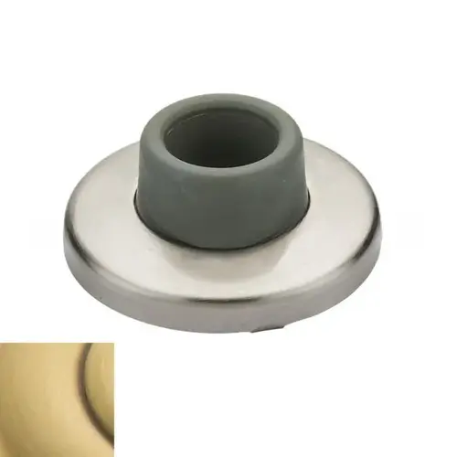 Baldwin 4293060 2-3/8" Concave Wall Bumper Satin Brass with Brown Finish