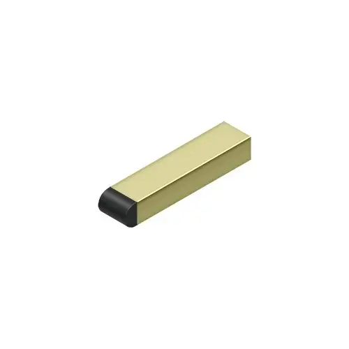 Deltana BDSR40U3-UNL 4" Contemporary Half-Cylinder Tip Baseboard Bumper, Solid Brass in Unlacquered Brass